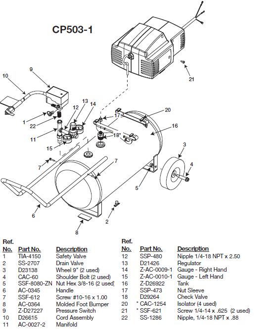 Devilbiss CP503-1 Compressor Breakdown